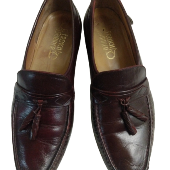 French Shriner Men's Size 9M Tassel Loafers Brown Leather - Picture 12 of 15